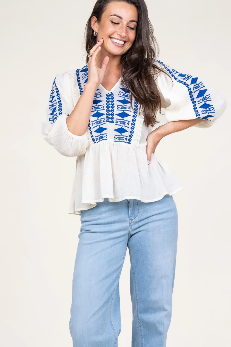 Flash Sale Lollys Laundry Embroidered Crepe Top Kanpur | Natural... | | Little Soho