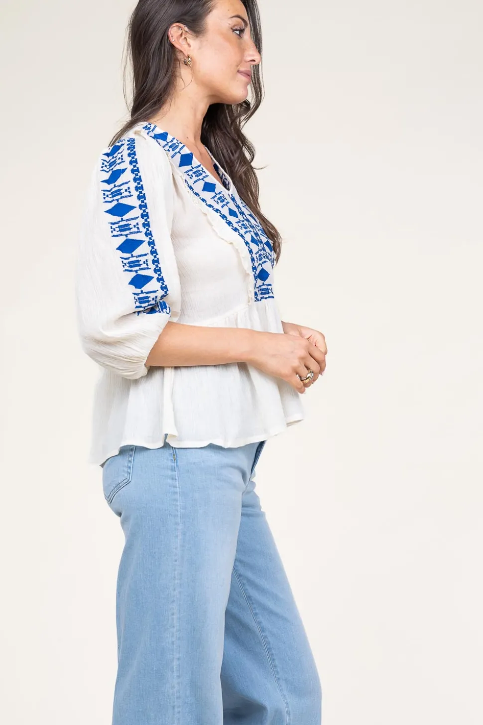 Flash Sale Lollys Laundry Embroidered Crepe Top Kanpur | Natural... | | Little Soho