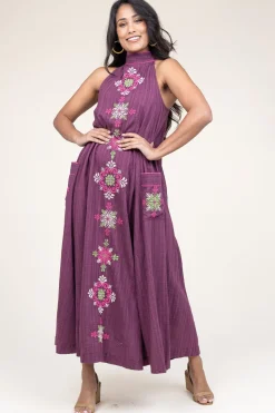 Sale Stella Forest Embroidered Halter Dress Valentina | Puple... | | Little Soho