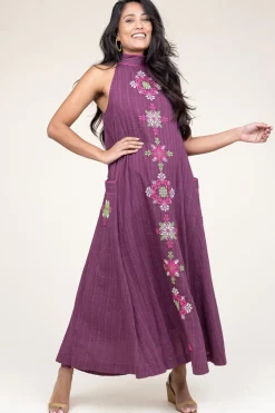 Sale Stella Forest Embroidered Halter Dress Valentina | Puple... | | Little Soho