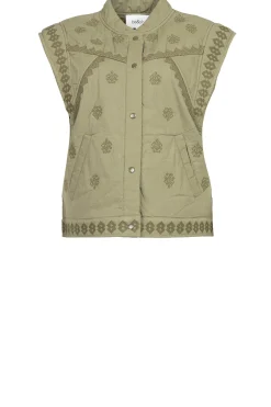 Fashion ba&sh Embroidered Waistcoat Mina | Green... | | Little Soho