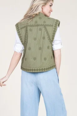 Fashion ba&sh Embroidered Waistcoat Mina | Green... | | Little Soho