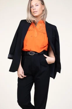 Clearance Suncoo Embroidery Blouse Lina | Orange... | | Little Soho