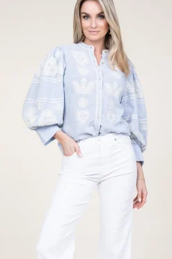 Clearance Antik Batik Embroidery Blouse Rony | Blue... | | Little Soho