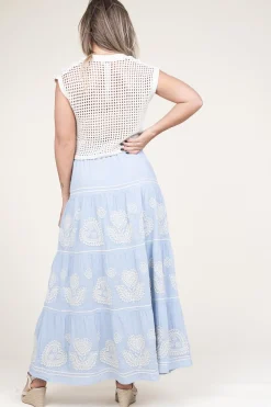 Sale Antik Batik Embroidery Maxi Skirt Rony | Blue... | | Little Soho