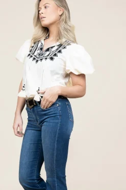 Online Scarlett Poppies Embroidery Poplin Top Amelia | Natural... | | Little Soho