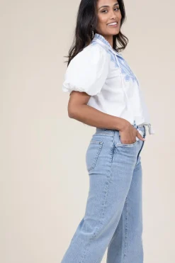 Cheap Scarlett Poppies Embroidery Poplin Top Amelia | White... | | Little Soho