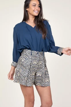 Cheap Greek Archaic Kori Embroidery Short Daphne | Blue... | | Little Soho