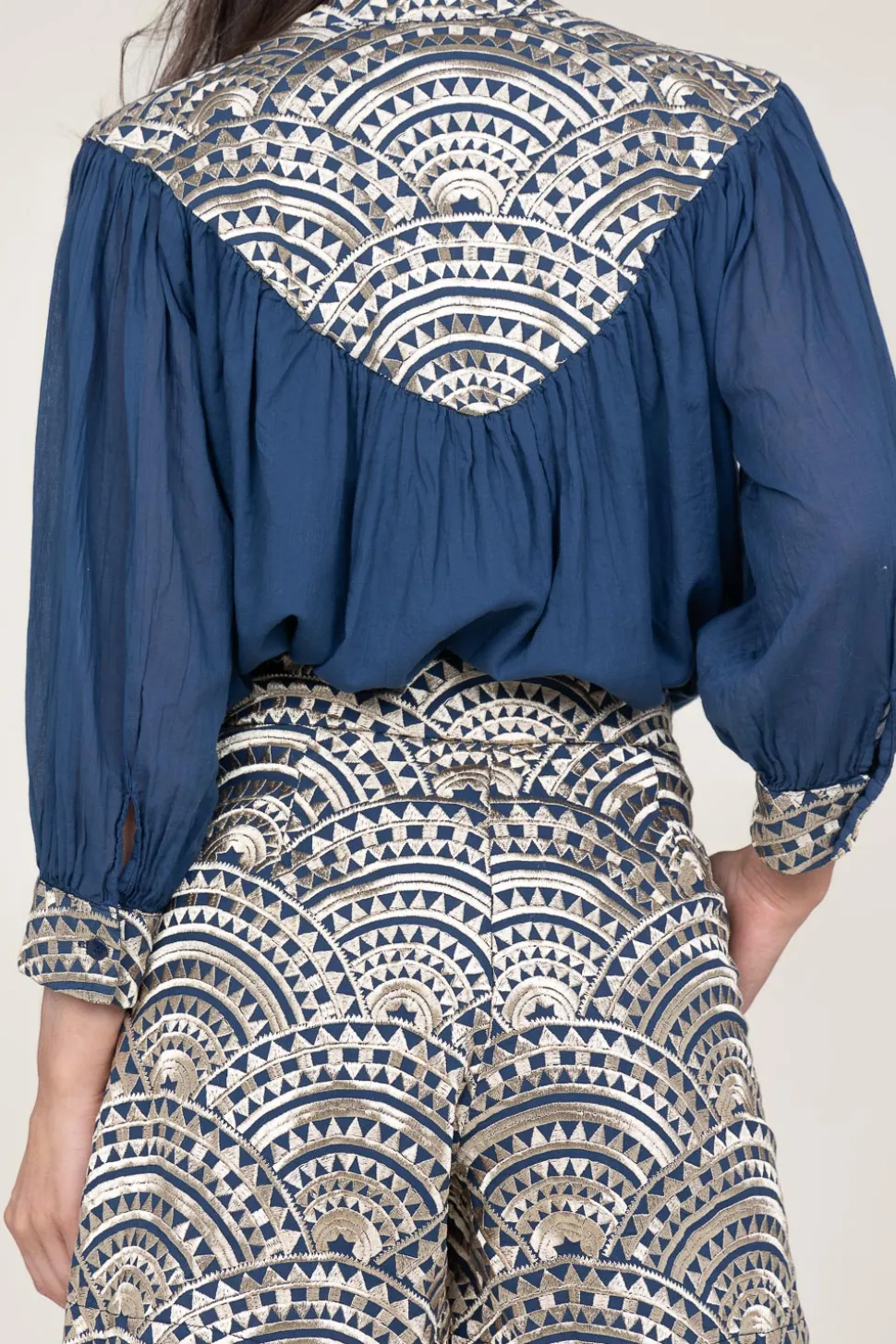 Cheap Greek Archaic Kori Embroidery Short Daphne | Blue... | | Little Soho