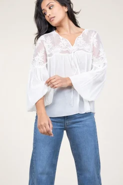 Shop Kocca Embroidery Top Calepodio | White... | | Little Soho