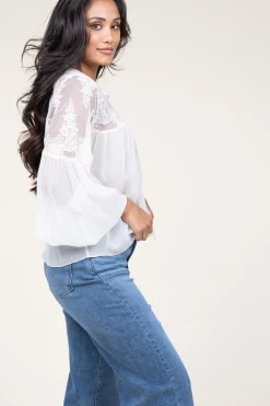 Shop Kocca Embroidery Top Calepodio | White... | | Little Soho