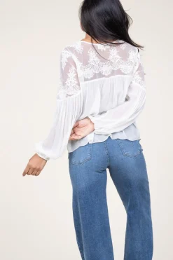 Shop Kocca Embroidery Top Calepodio | White... | | Little Soho