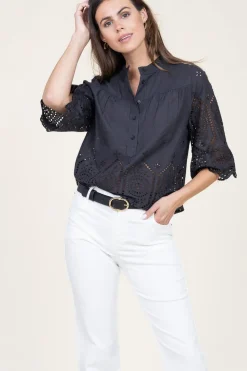 Sale Lollys Laundry Embroidery Top Louise | Black... | | Little Soho