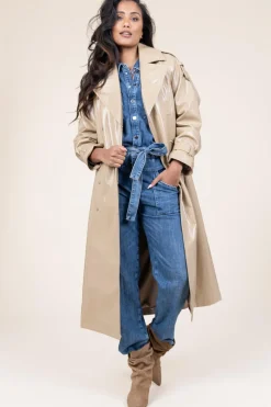 Discount Dante 6 Faux Leather Lacquer Trenchcoat Marceau | Camel... | | Little Soho