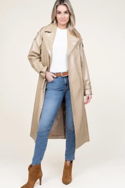 Discount Dante 6 Faux Leather Lacquer Trenchcoat Marceau | Camel... | | Little Soho