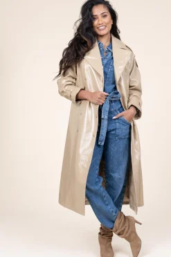Discount Dante 6 Faux Leather Lacquer Trenchcoat Marceau | Camel... | | Little Soho