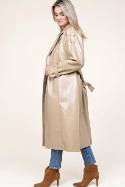 Discount Dante 6 Faux Leather Lacquer Trenchcoat Marceau | Camel... | | Little Soho
