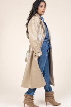 Discount Dante 6 Faux Leather Lacquer Trenchcoat Marceau | Camel... | | Little Soho