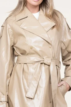 Discount Dante 6 Faux Leather Lacquer Trenchcoat Marceau | Camel... | | Little Soho