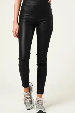 Fashion Knit-ted Faux Leather Legging Amber | Black... | | Little Soho