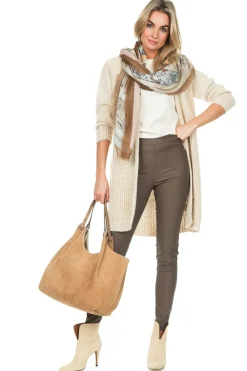 Sale Knit-ted Faux Leather Leggings Amber | Taupe... | | Little Soho