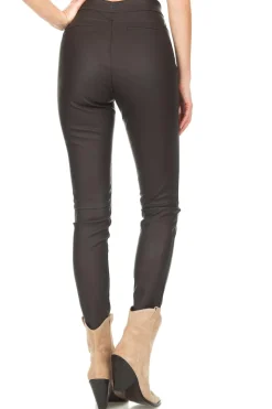 Discount Knit-ted Faux Leather Leggings Amber | Brown... | | Little Soho