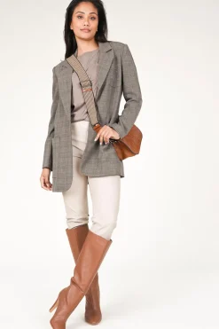 Fashion Knit-ted Faux Leather Leggings Amber | Sand... | | Little Soho