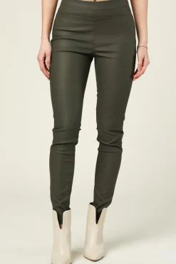 Outlet Knit-ted Faux Leather Leggings Amber | Green... | | Little Soho
