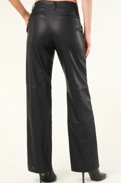 Cheap Knit-ted Faux Leather Pants Naomi | Black... | | Little Soho