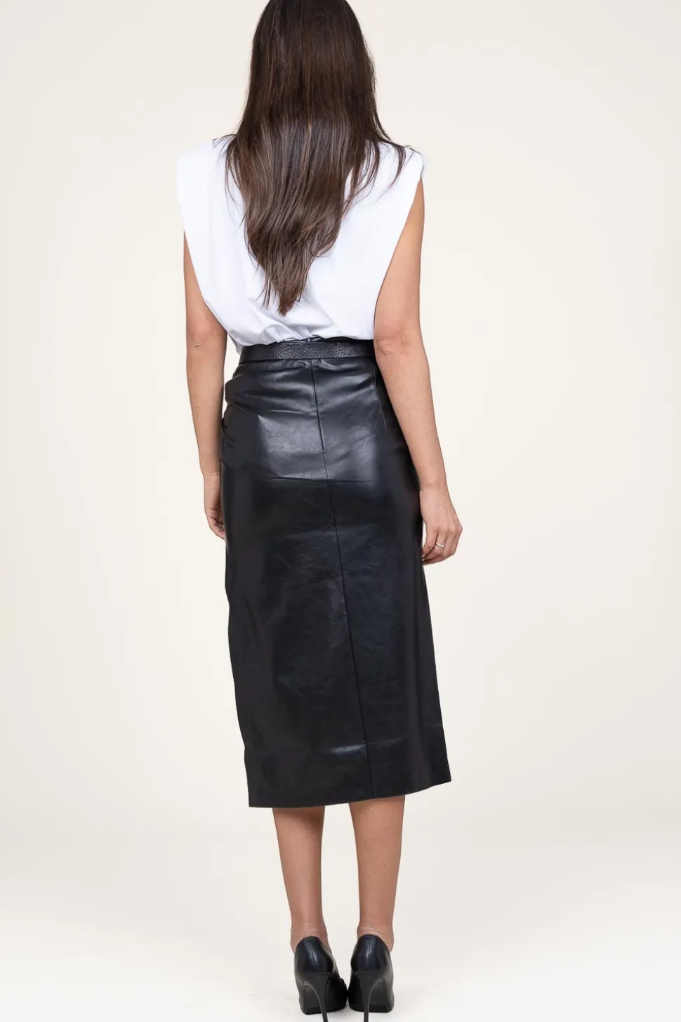 Cheap Second Female Faux Leather Stretch Skirt Seema | Black... | | Little Soho