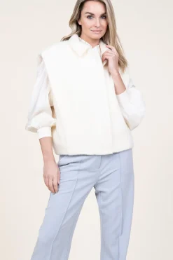 Shop STUDIO AR Faux Mohair Waistcoat Helen | Natural... | | Little Soho