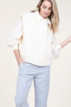 Shop STUDIO AR Faux Mohair Waistcoat Helen | Natural... | | Little Soho