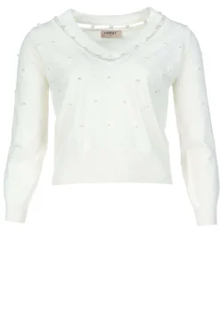 Sale Twinset Fine Knitted Sweater With Pearl Details Milano | Natural... | | Little Soho