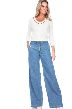 Sale Twinset Fine Knitted Sweater With Pearl Details Milano | Natural... | | Little Soho