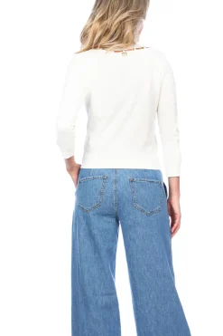 Sale Twinset Fine Knitted Sweater With Pearl Details Milano | Natural... | | Little Soho