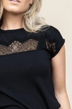 Discount Kocca Fine Knitted Top With Lace Kulgola | Black... | | Little Soho