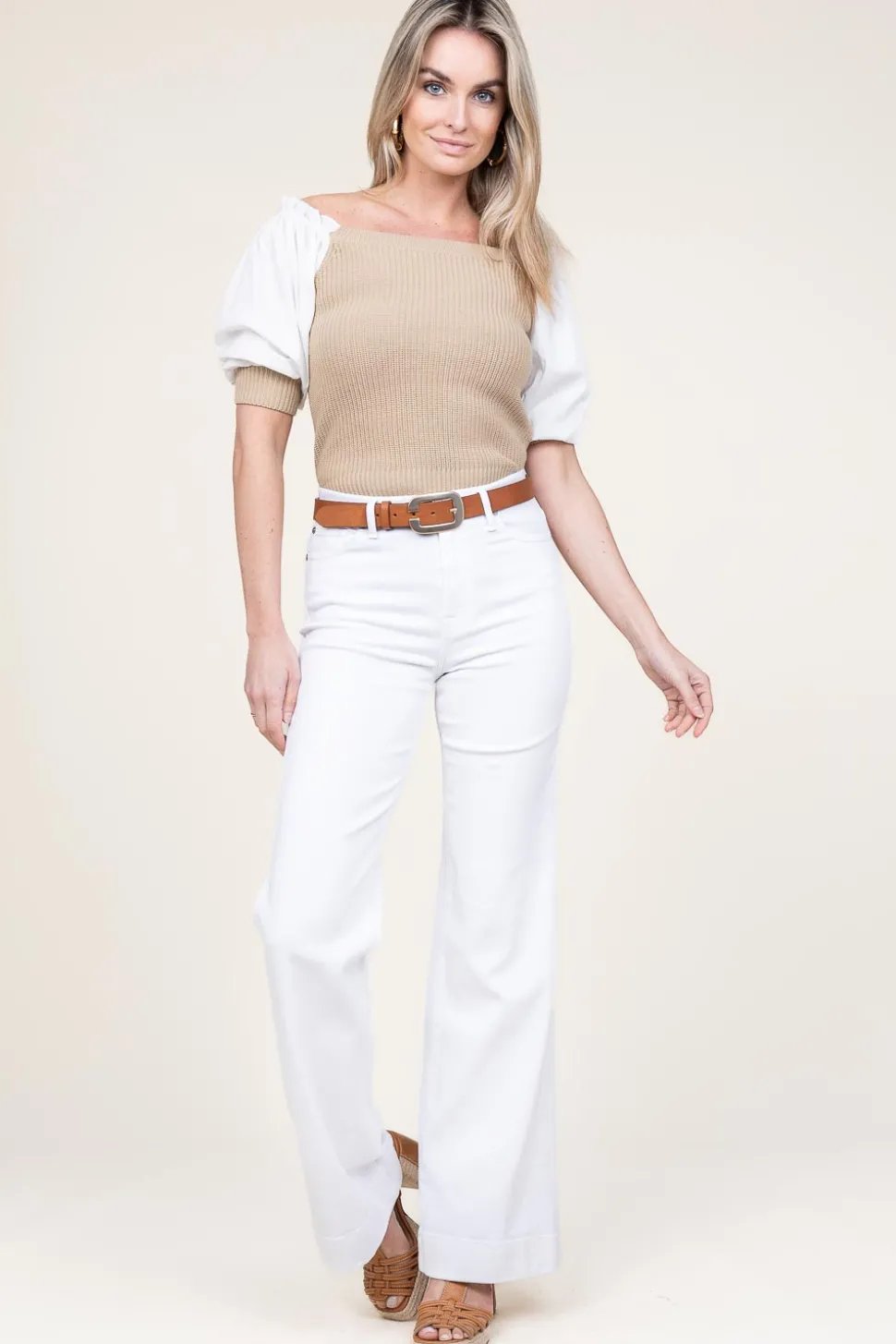 New Kocca Flared Jeans Grazia | White... | | Little Soho