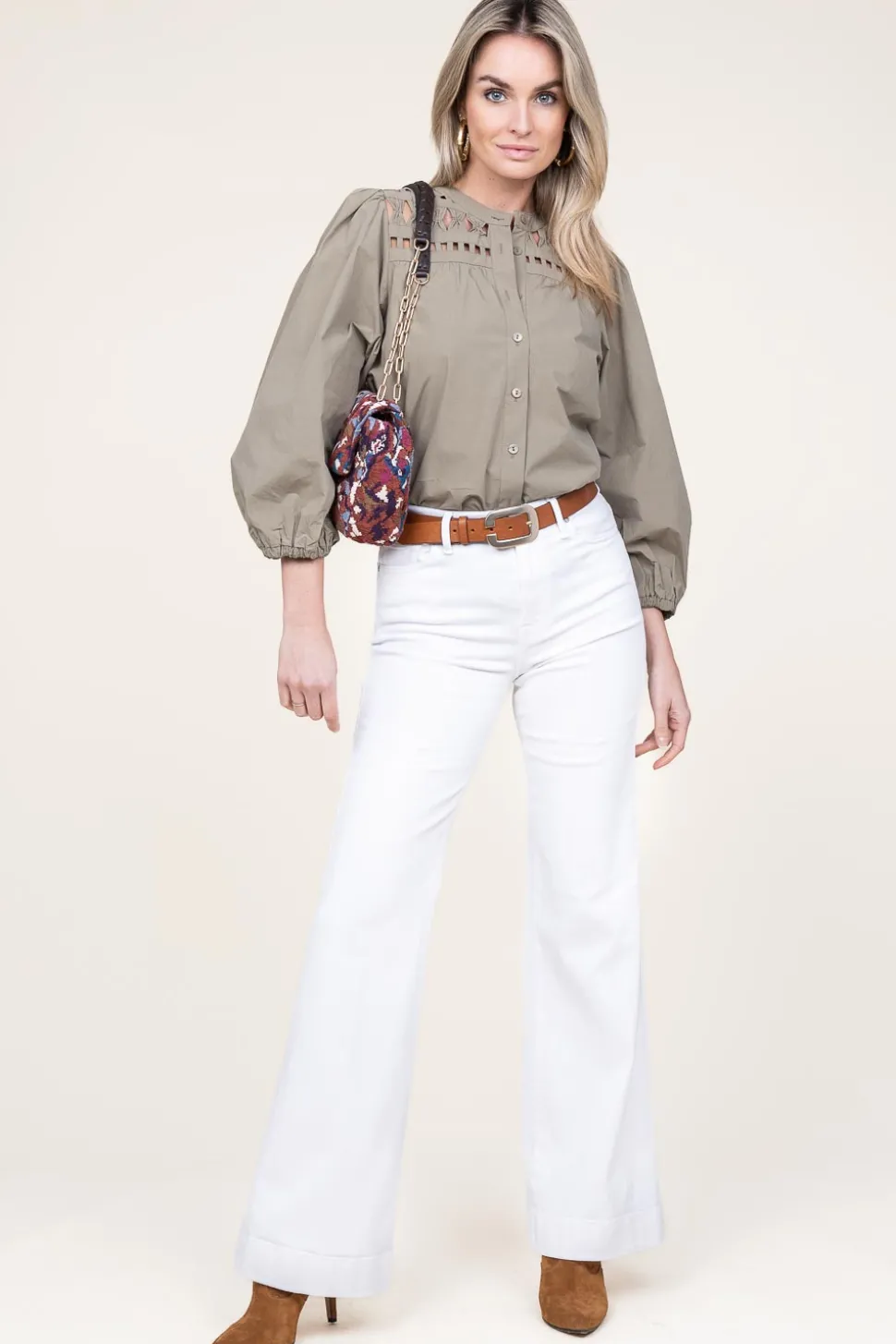 New Kocca Flared Jeans Grazia | White... | | Little Soho