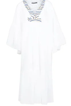 Hot Greek Archaic Kori Flowy Embroidered Maxi Dress Ireen | White... | | Little Soho
