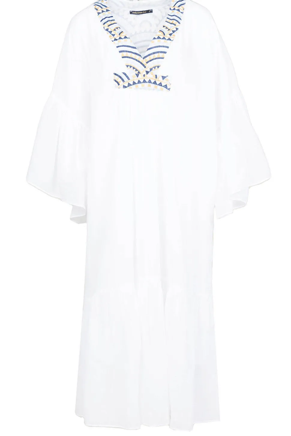 Hot Greek Archaic Kori Flowy Embroidered Maxi Dress Ireen | White... | | Little Soho