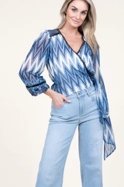 Clearance Liu Jo Flowy Top With Lace Details Sunshine | Blue... | | Little Soho