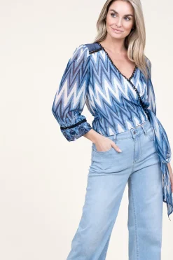 Clearance Liu Jo Flowy Top With Lace Details Sunshine | Blue... | | Little Soho