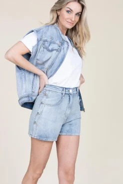 Outlet IRO High Waist Denim Short Canio | Blue... | | Little Soho