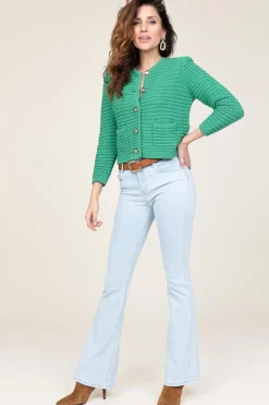 New Lois Jeans High Waist Flared Jeans Raval L34 | Blue... | | Little Soho