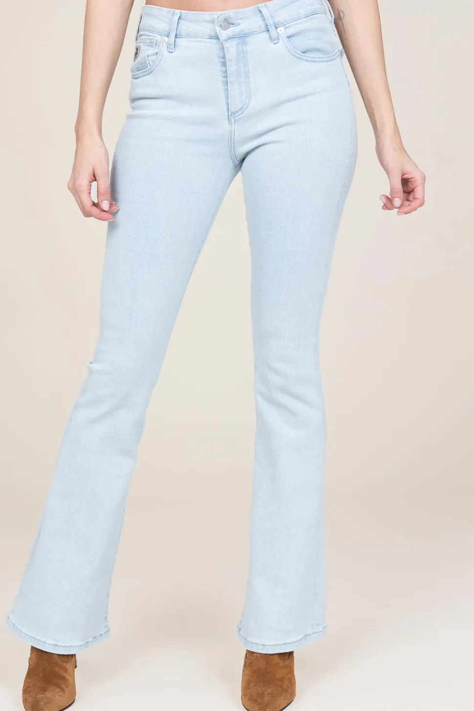 New Lois Jeans High Waist Flared Jeans Raval L34 | Blue... | | Little Soho