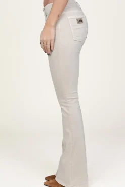 New Lois Jeans Hw Flared Stretch Jeans Raval L34 | Beige... | | Little Soho