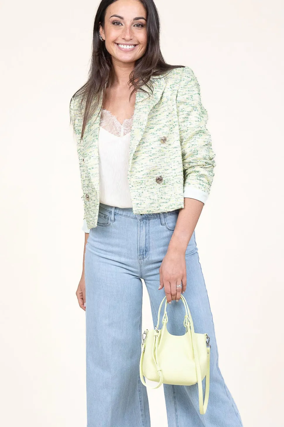 Discount Liu Jo Jacquard Blazer With Lurex Carmine | Green... | | Little Soho