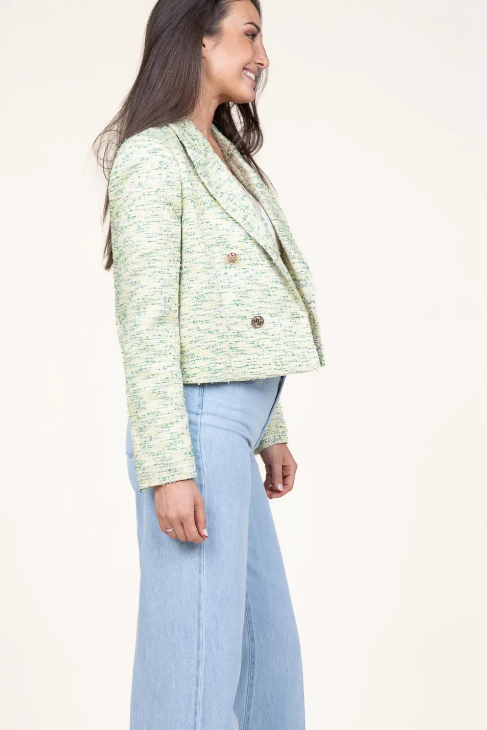 Discount Liu Jo Jacquard Blazer With Lurex Carmine | Green... | | Little Soho