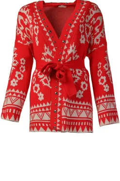 Flash Sale Liu Jo Jacquard Cardigan With Studs Pergola | Red... | | Little Soho