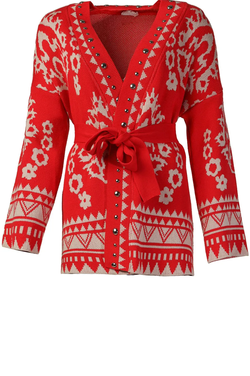 Flash Sale Liu Jo Jacquard Cardigan With Studs Pergola | Red... | | Little Soho